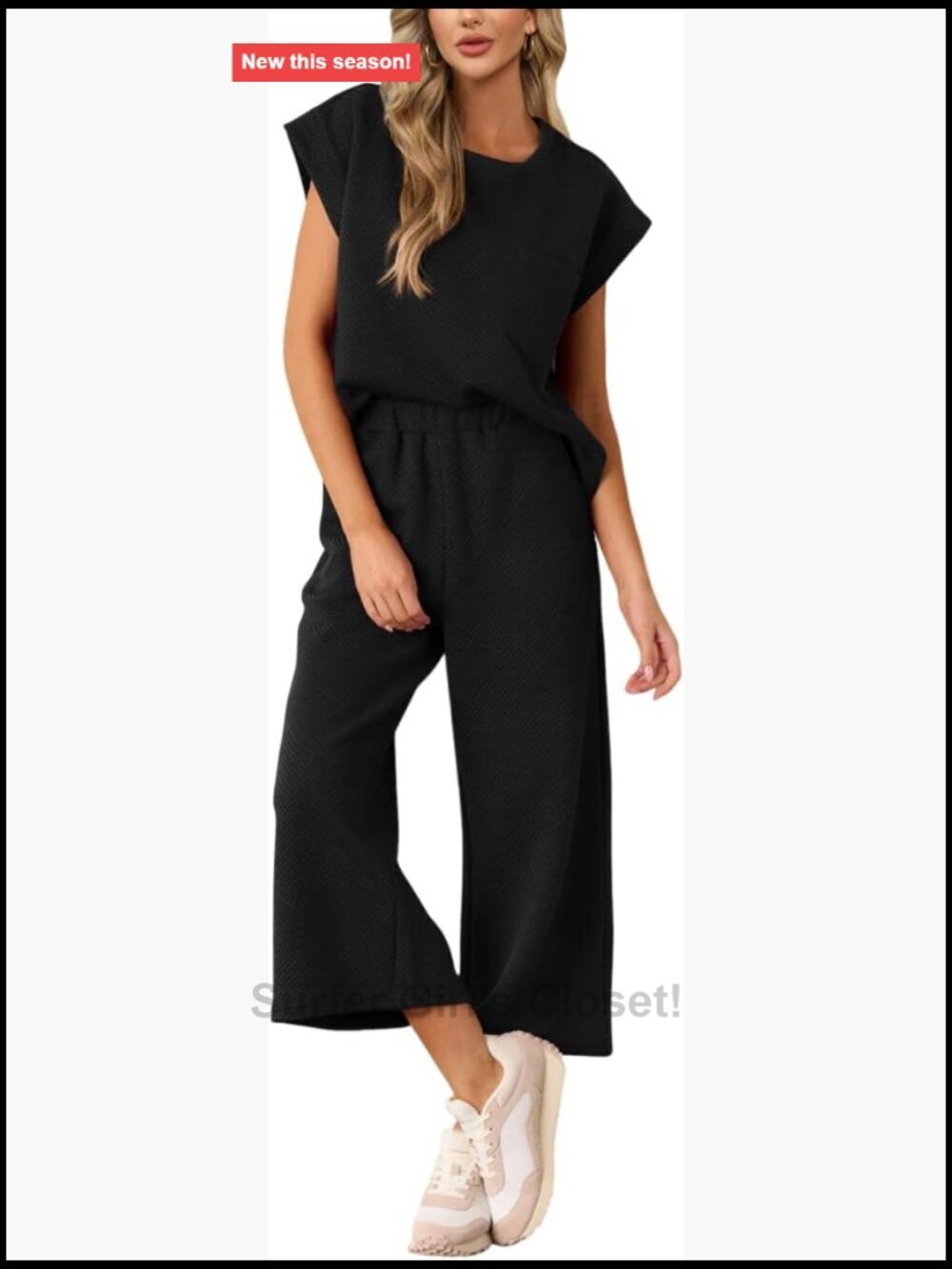 Two Piece Lounge Set with Wide Leg Pants Short Sleeve